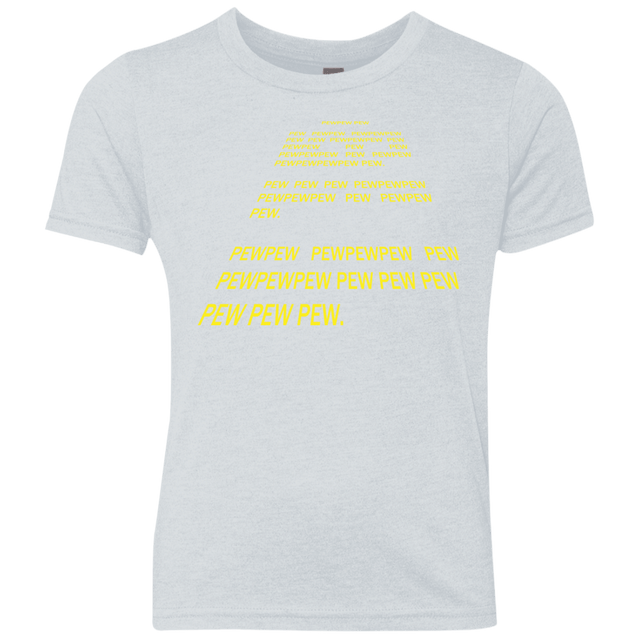 T-Shirts Heather White / YXS Pew Pew Pew Youth Triblend T-Shirt