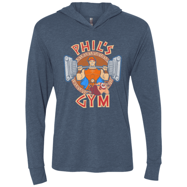 T-Shirts Indigo / X-Small Phil's Gym Triblend Long Sleeve Hoodie Tee