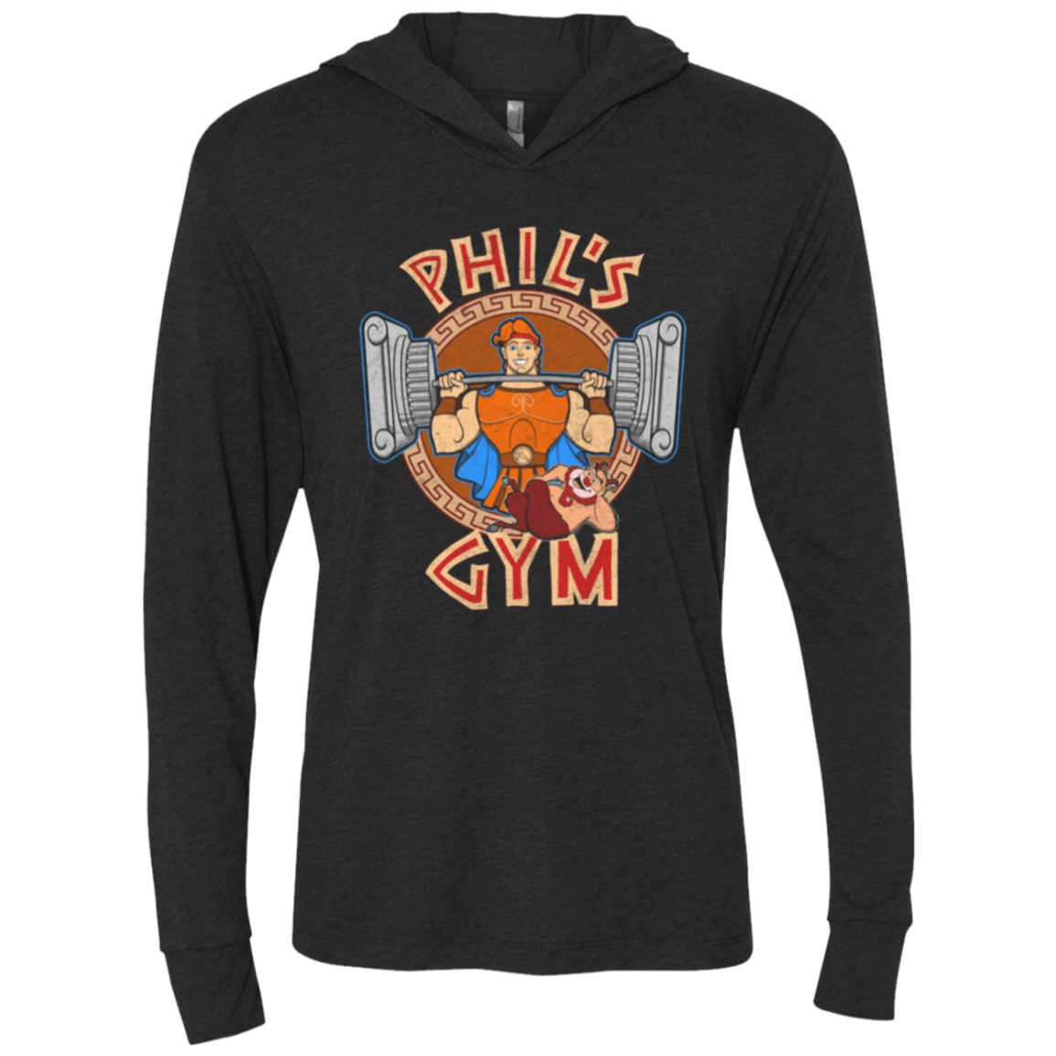 T-Shirts Vintage Black / X-Small Phil's Gym Triblend Long Sleeve Hoodie Tee