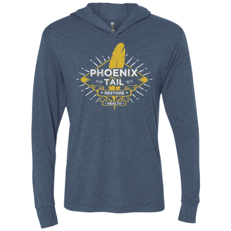 T-Shirts Indigo / X-Small Phoenix Tail Triblend Long Sleeve Hoodie Tee
