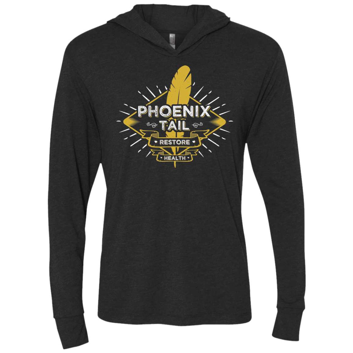 T-Shirts Vintage Black / X-Small Phoenix Tail Triblend Long Sleeve Hoodie Tee