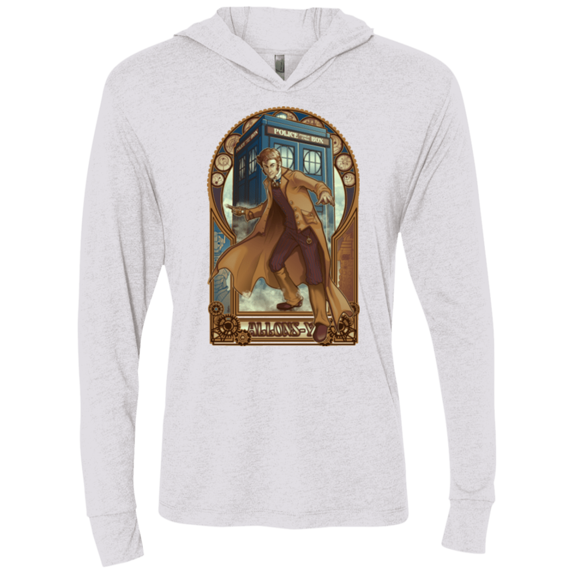 T-Shirts Heather White / X-Small Physicker Whom Triblend Long Sleeve Hoodie Tee