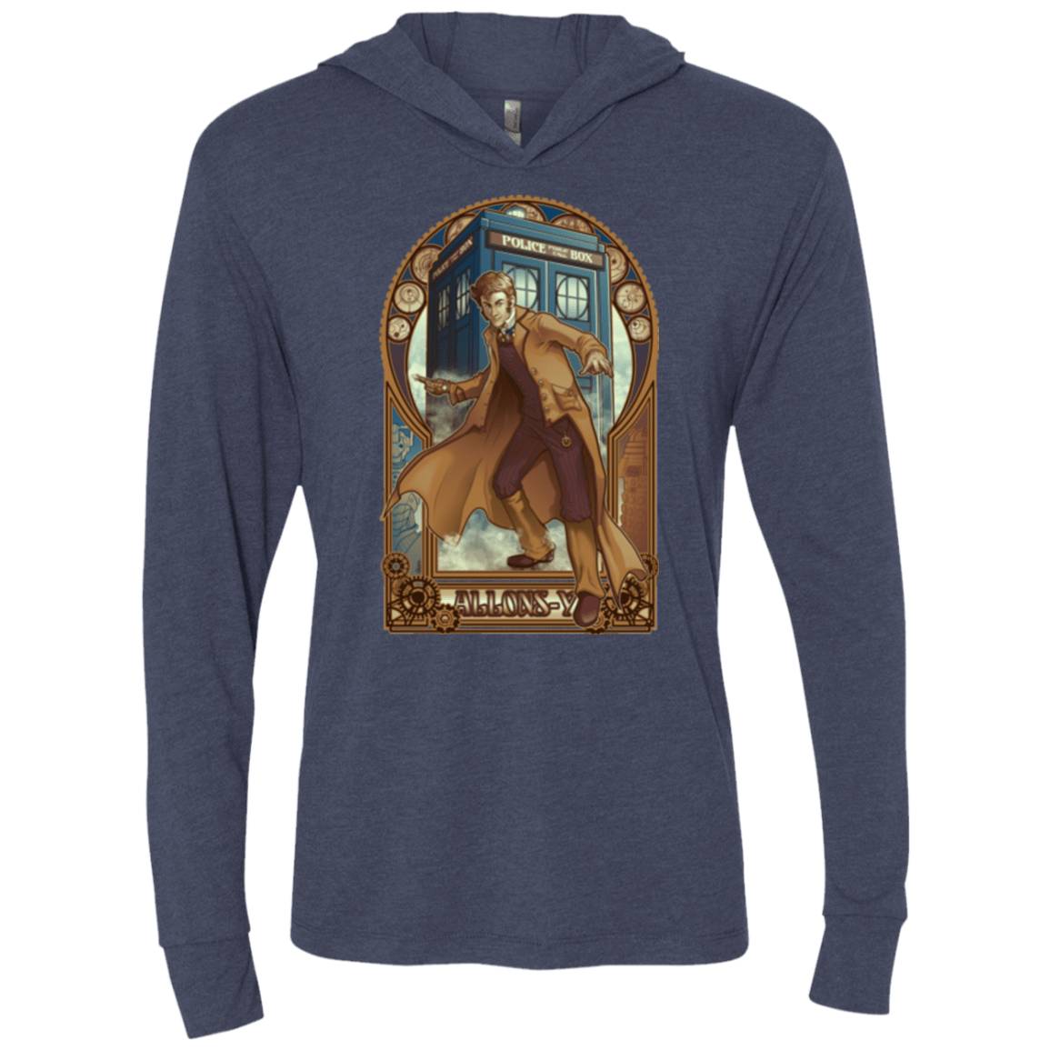 T-Shirts Vintage Navy / X-Small Physicker Whom Triblend Long Sleeve Hoodie Tee