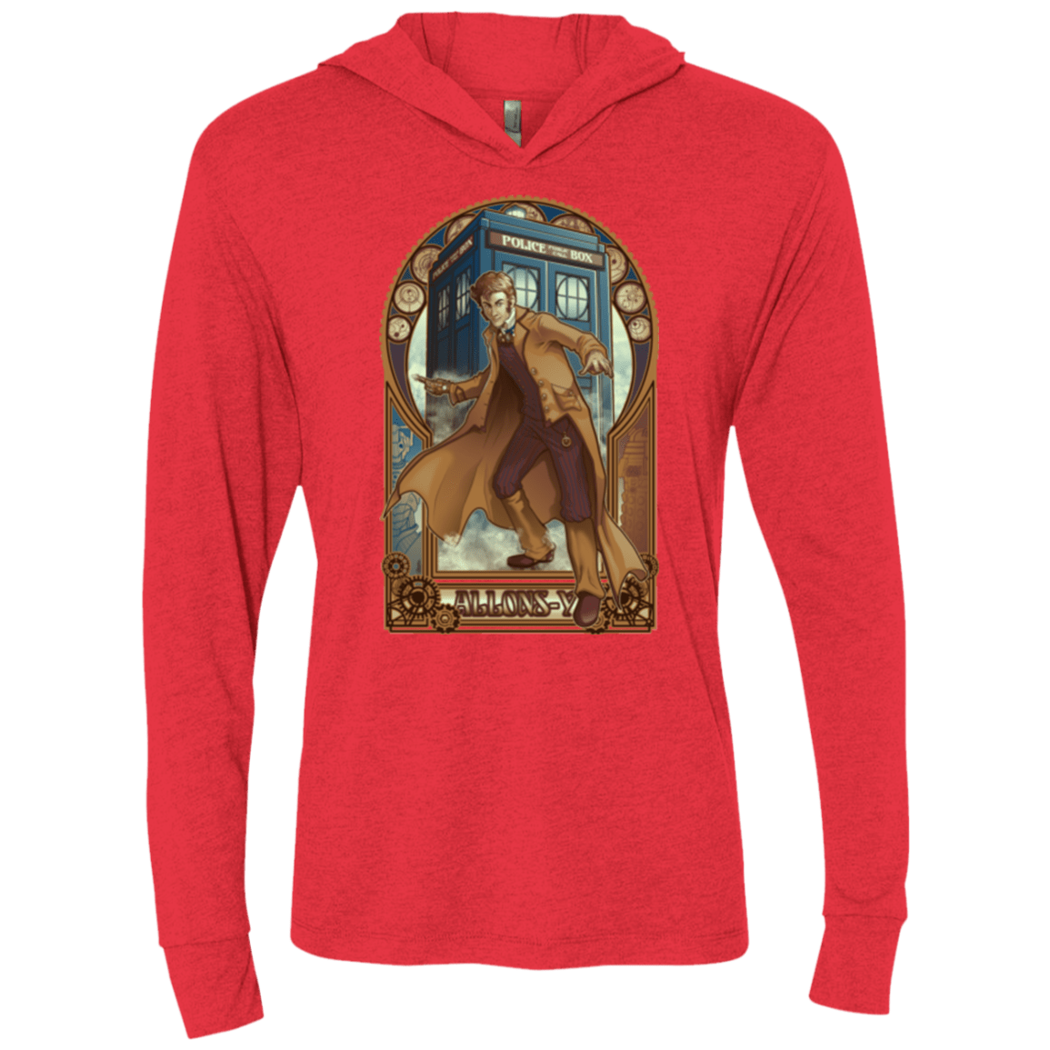 T-Shirts Vintage Red / X-Small Physicker Whom Triblend Long Sleeve Hoodie Tee