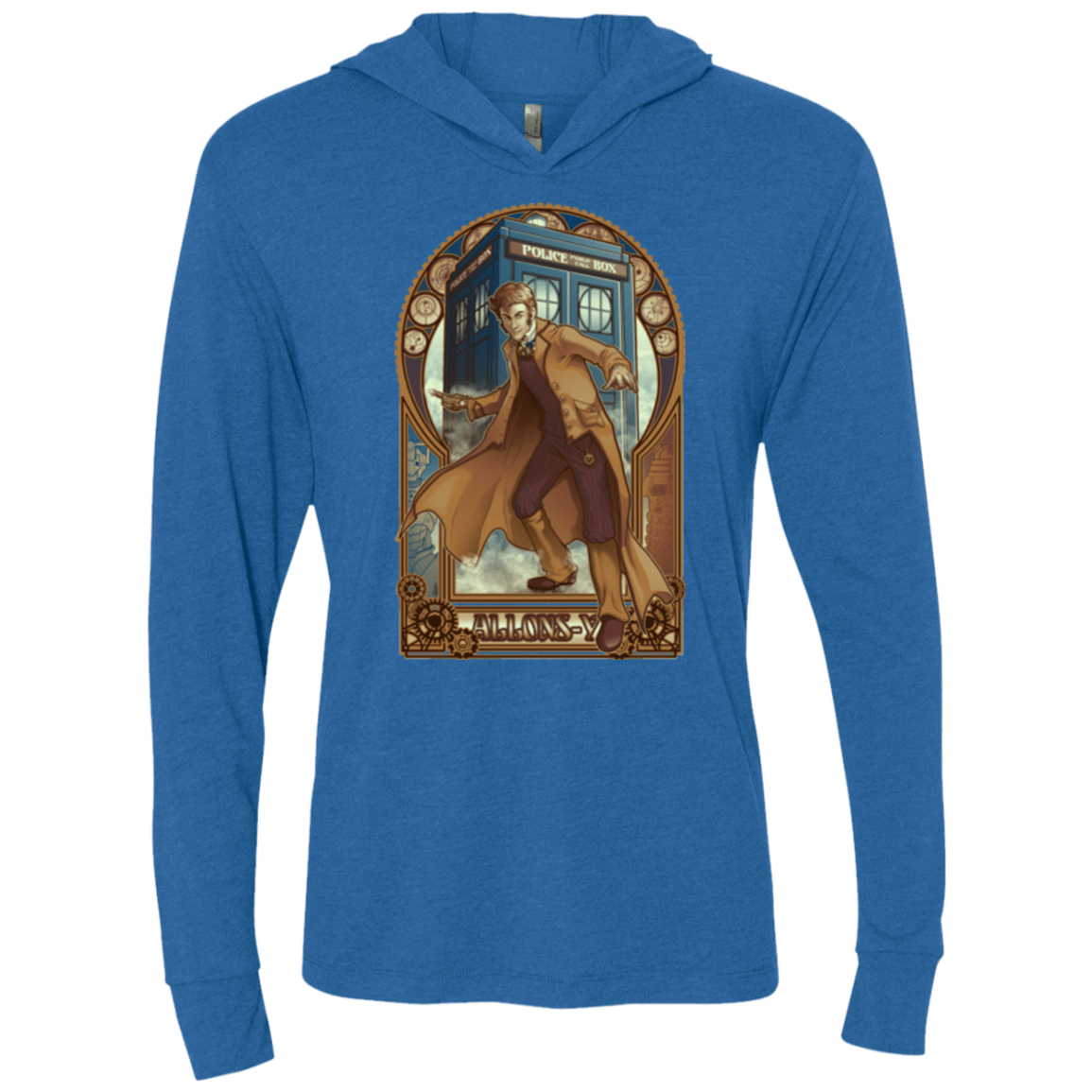 T-Shirts Vintage Royal / X-Small Physicker Whom Triblend Long Sleeve Hoodie Tee