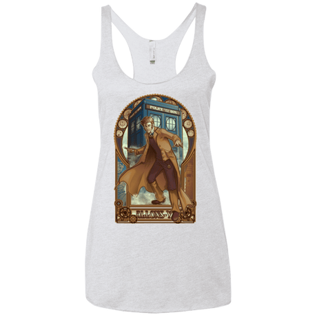 T-Shirts Heather White / X-Small Physicker Whom Women's Triblend Racerback Tank