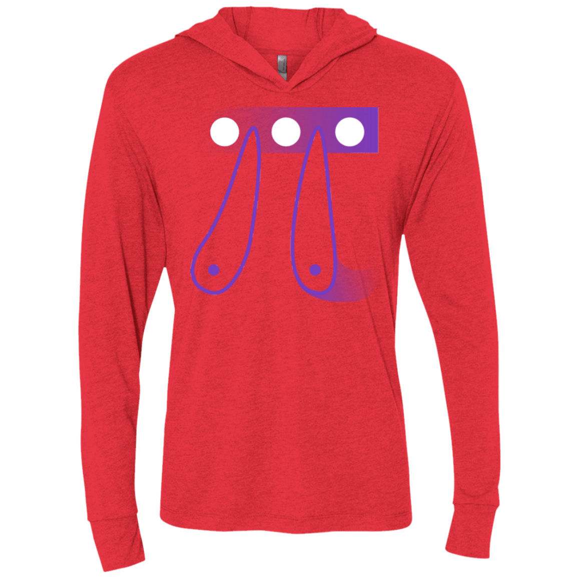 T-Shirts Vintage Red / X-Small Pi Ball Triblend Long Sleeve Hoodie Tee