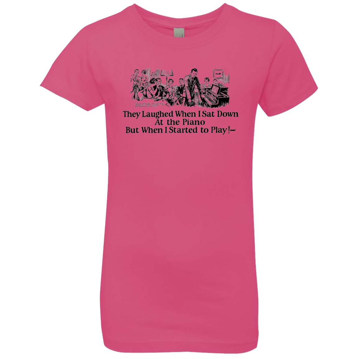 T-Shirts Hot Pink / YXS Piano Girls Premium T-Shirt