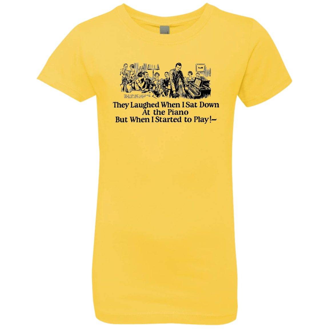 T-Shirts Vibrant Yellow / YXS Piano Girls Premium T-Shirt