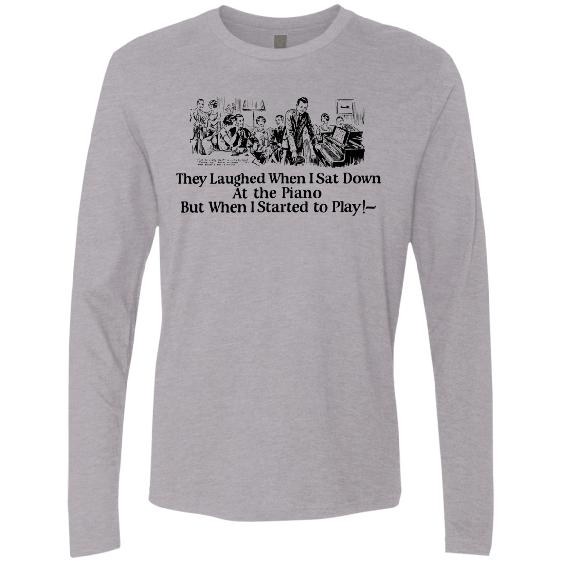 T-Shirts Heather Grey / Small Piano Men's Premium Long Sleeve