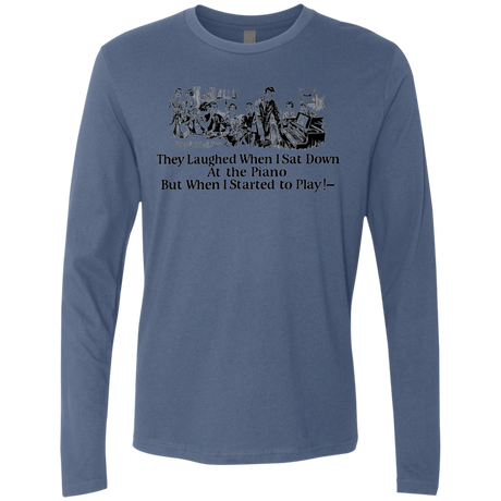 T-Shirts Indigo / Small Piano Men's Premium Long Sleeve