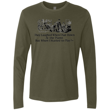 T-Shirts Military Green / Small Piano Men's Premium Long Sleeve