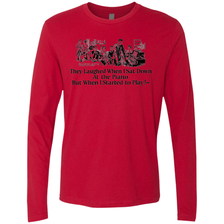 T-Shirts Red / Small Piano Men's Premium Long Sleeve