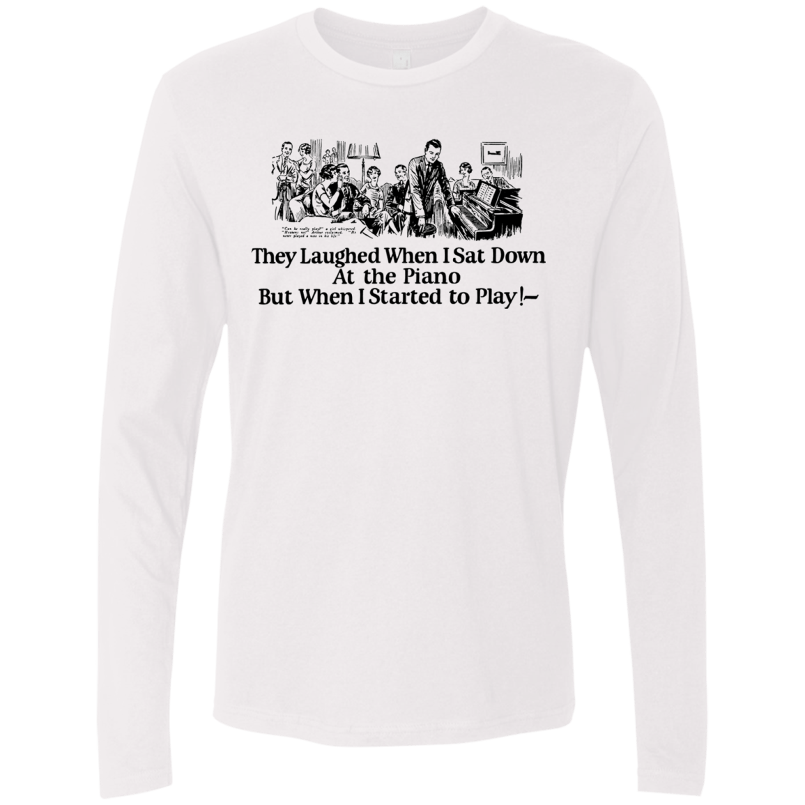 T-Shirts White / Small Piano Men's Premium Long Sleeve