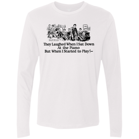 T-Shirts White / Small Piano Men's Premium Long Sleeve