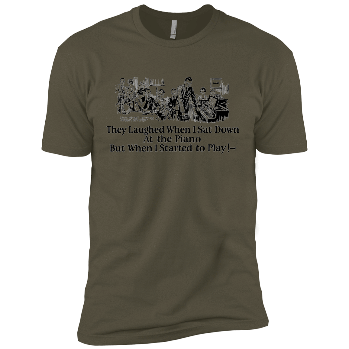 T-Shirts Military Green / X-Small Piano Men's Premium T-Shirt