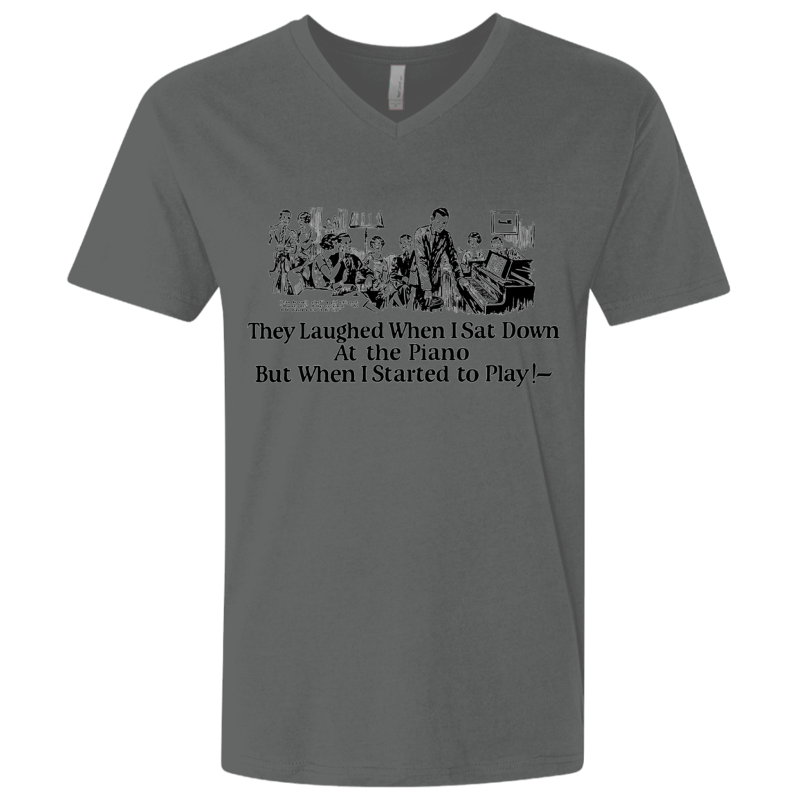 T-Shirts Heavy Metal / X-Small Piano Men's Premium V-Neck