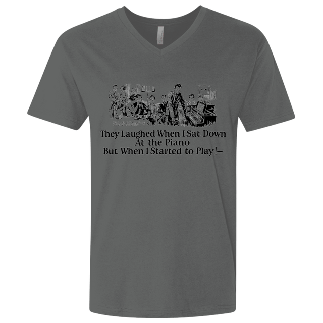 T-Shirts Heavy Metal / X-Small Piano Men's Premium V-Neck