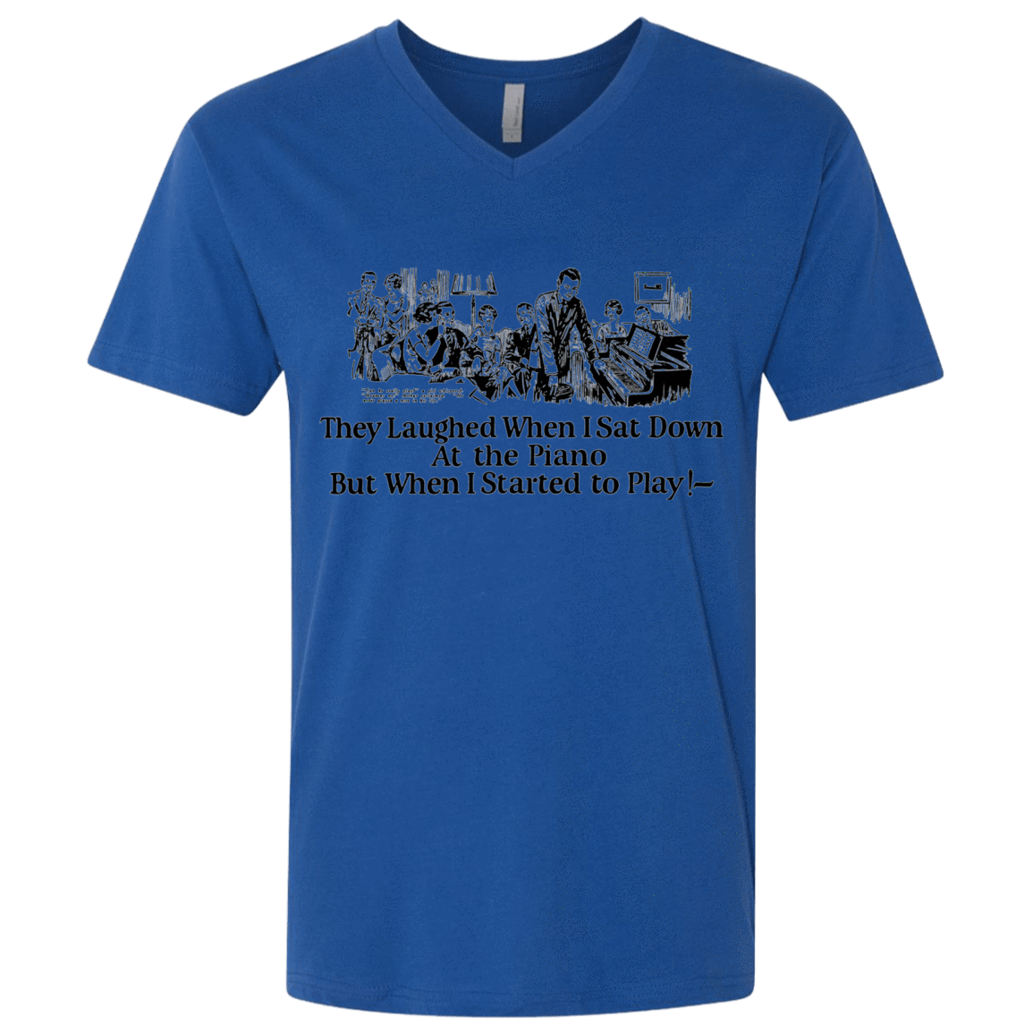 T-Shirts Royal / X-Small Piano Men's Premium V-Neck