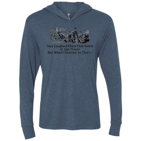 T-Shirts Indigo / X-Small Piano Triblend Long Sleeve Hoodie Tee