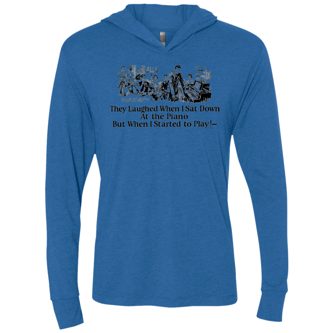 T-Shirts Vintage Royal / X-Small Piano Triblend Long Sleeve Hoodie Tee