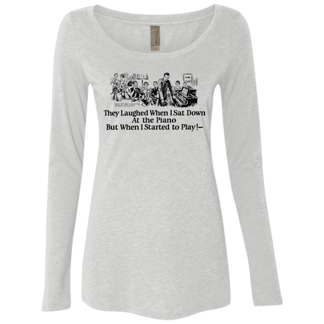 T-Shirts Heather White / Small Piano Women's Triblend Long Sleeve Shirt