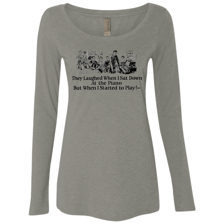 T-Shirts Venetian Grey / Small Piano Women's Triblend Long Sleeve Shirt