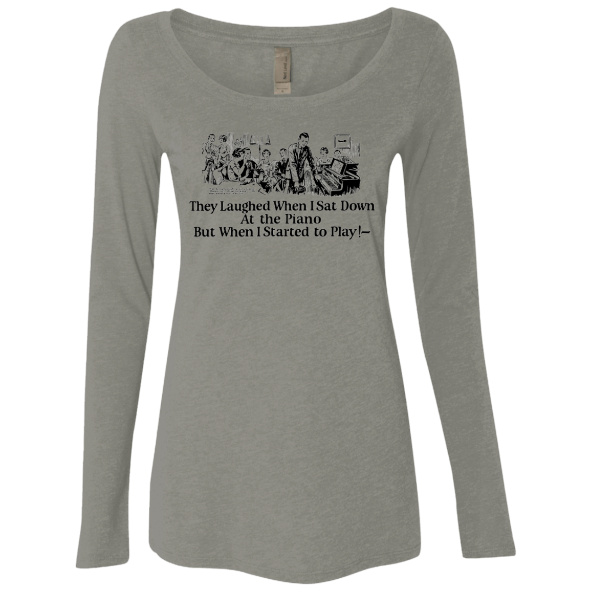 T-Shirts Venetian Grey / Small Piano Women's Triblend Long Sleeve Shirt