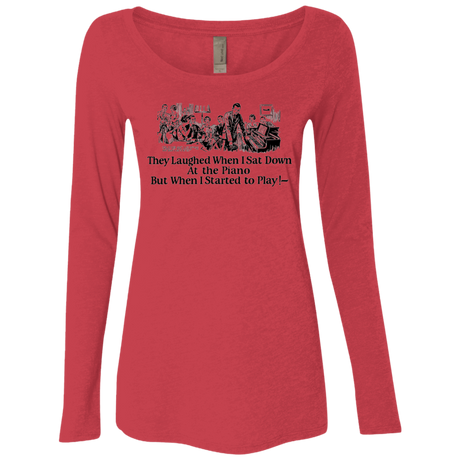 T-Shirts Vintage Red / Small Piano Women's Triblend Long Sleeve Shirt