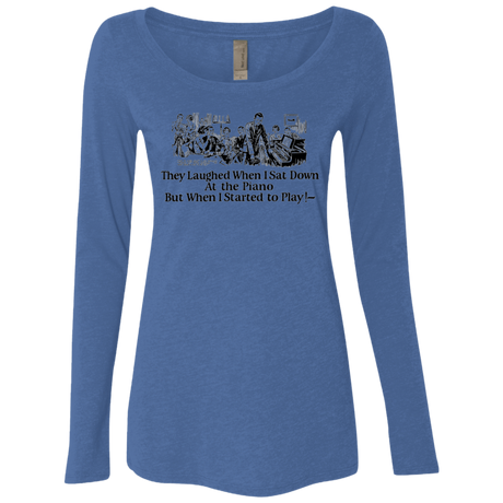 T-Shirts Vintage Royal / Small Piano Women's Triblend Long Sleeve Shirt