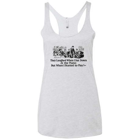 T-Shirts Heather White / X-Small Piano Women's Triblend Racerback Tank