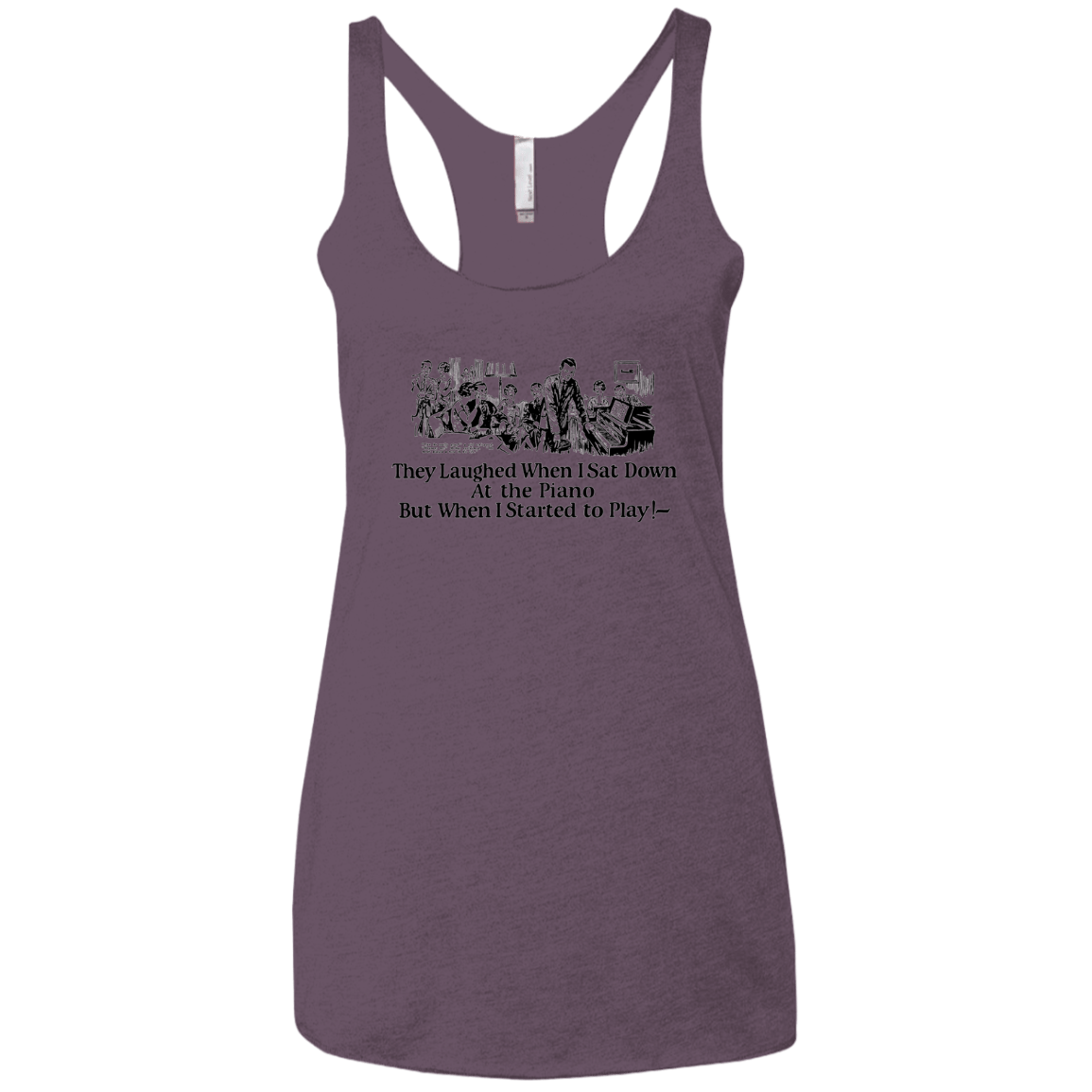 T-Shirts Vintage Purple / X-Small Piano Women's Triblend Racerback Tank