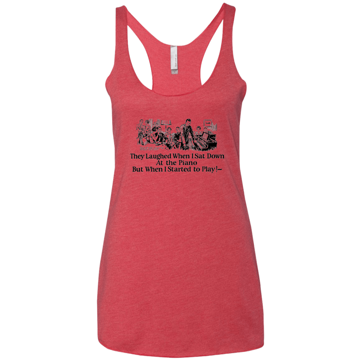 T-Shirts Vintage Red / X-Small Piano Women's Triblend Racerback Tank