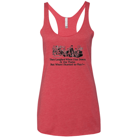 T-Shirts Vintage Red / X-Small Piano Women's Triblend Racerback Tank