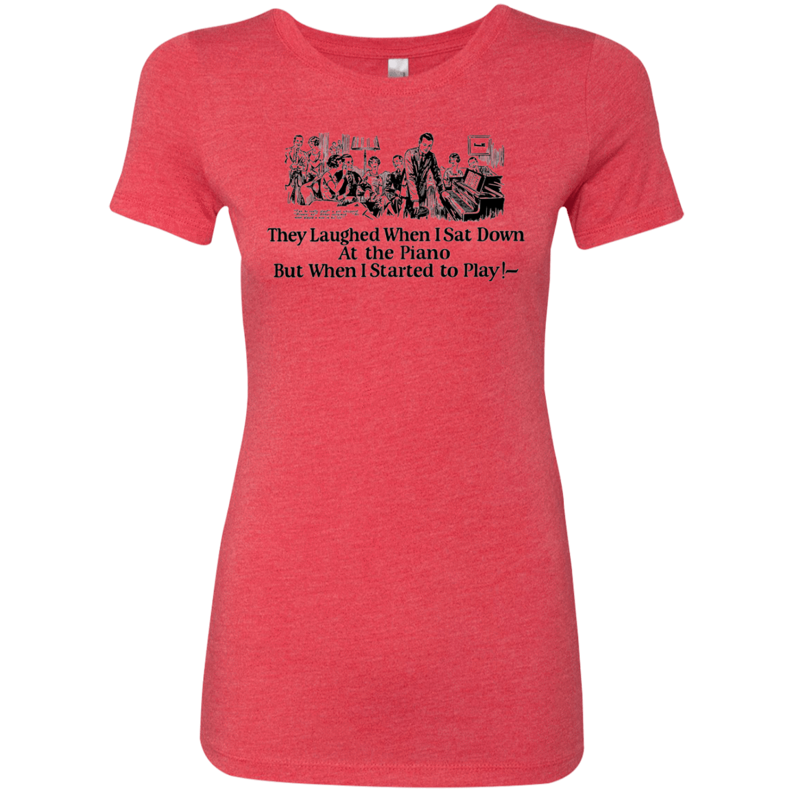 T-Shirts Vintage Red / Small Piano Women's Triblend T-Shirt