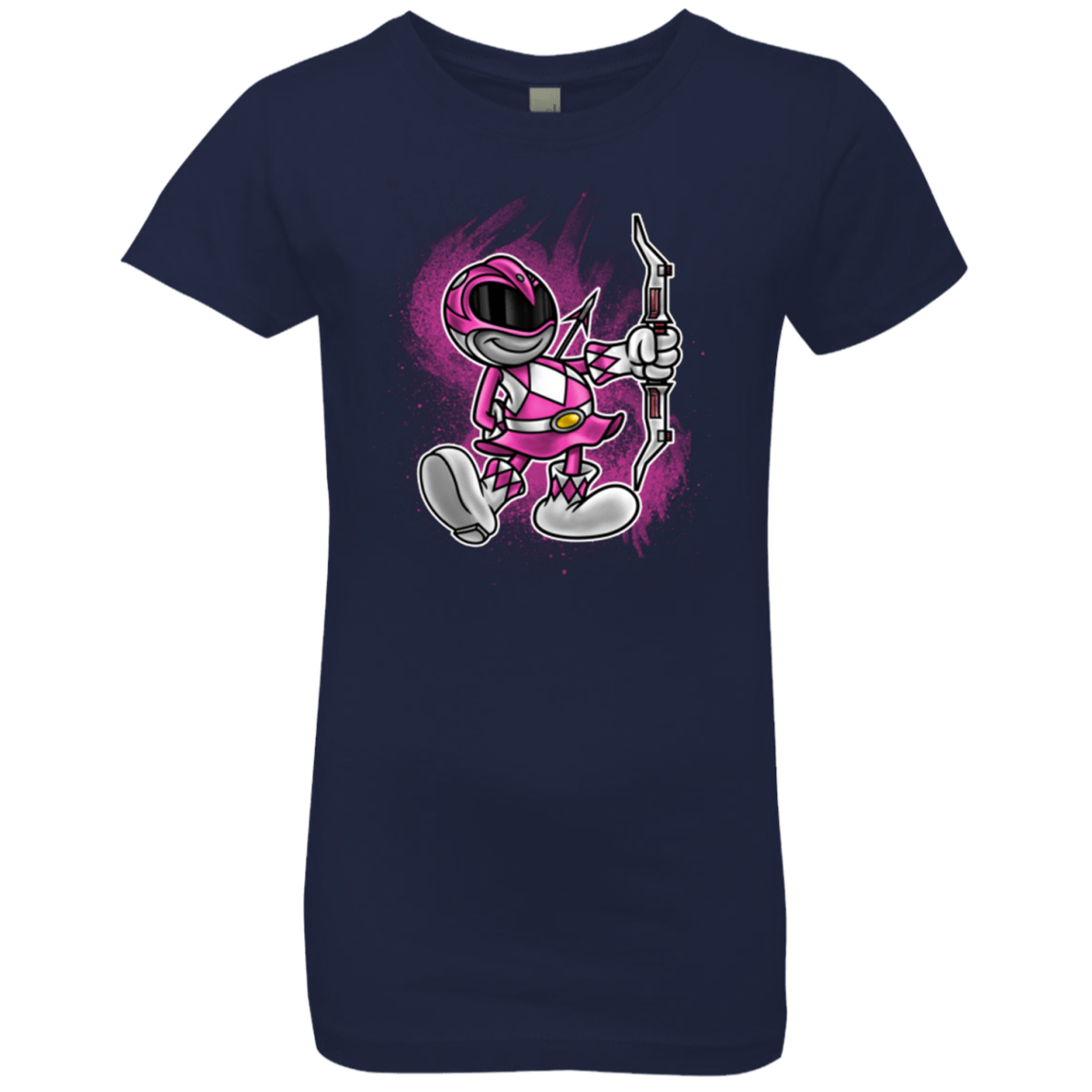 T-Shirts Midnight Navy / YXS Pink Ranger Artwork Girls Premium T-Shirt