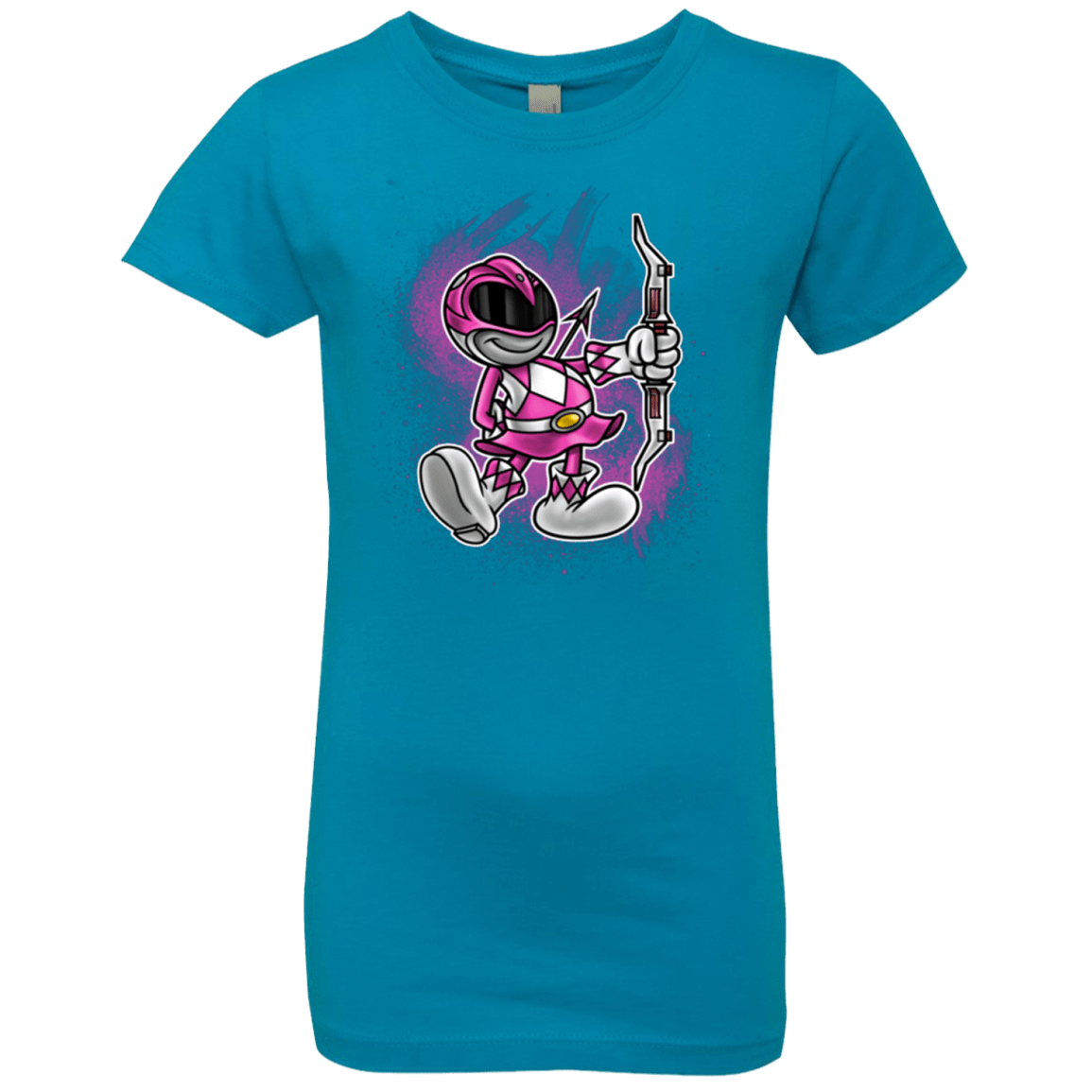 T-Shirts Turquoise / YXS Pink Ranger Artwork Girls Premium T-Shirt