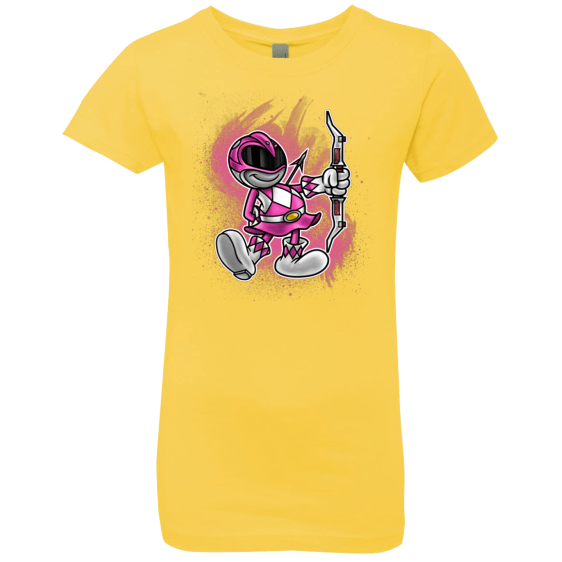 T-Shirts Vibrant Yellow / YXS Pink Ranger Artwork Girls Premium T-Shirt