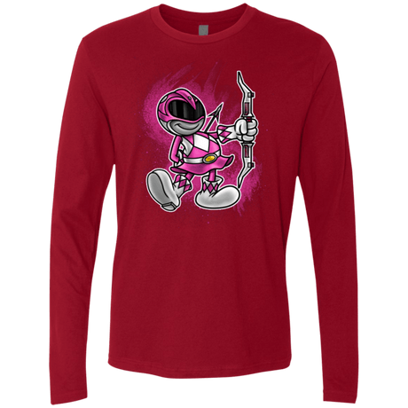 T-Shirts Cardinal / Small Pink Ranger Artwork Men's Premium Long Sleeve