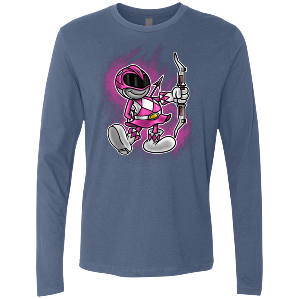 T-Shirts Indigo / Small Pink Ranger Artwork Men's Premium Long Sleeve