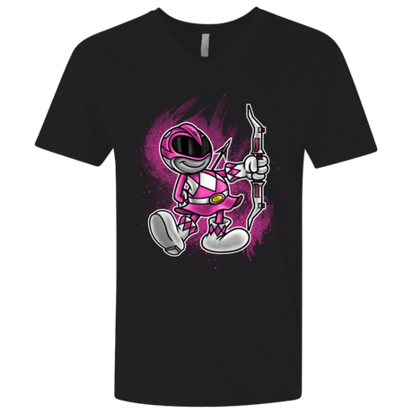 T-Shirts Black / X-Small Pink Ranger Artwork Men's Premium V-Neck