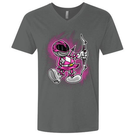 T-Shirts Heavy Metal / X-Small Pink Ranger Artwork Men's Premium V-Neck