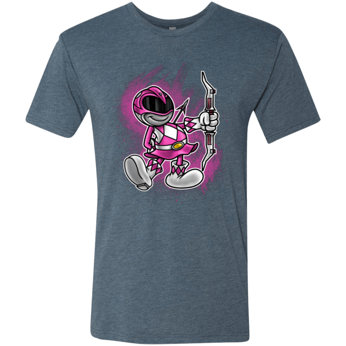 T-Shirts Indigo / Small Pink Ranger Artwork Men's Triblend T-Shirt