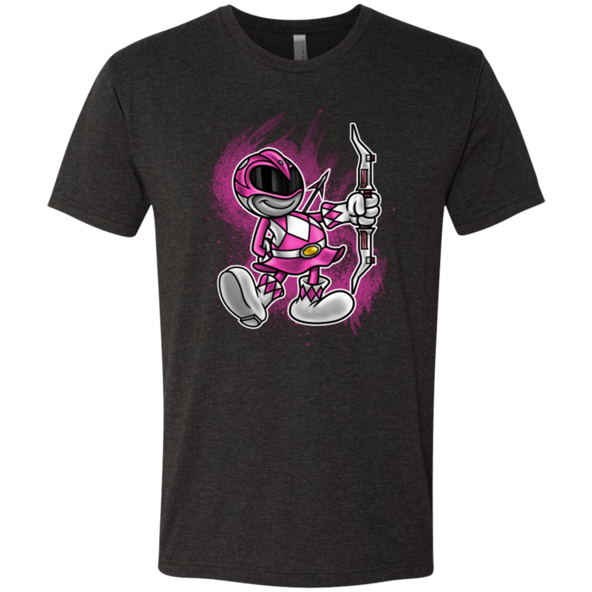 T-Shirts Vintage Black / Small Pink Ranger Artwork Men's Triblend T-Shirt