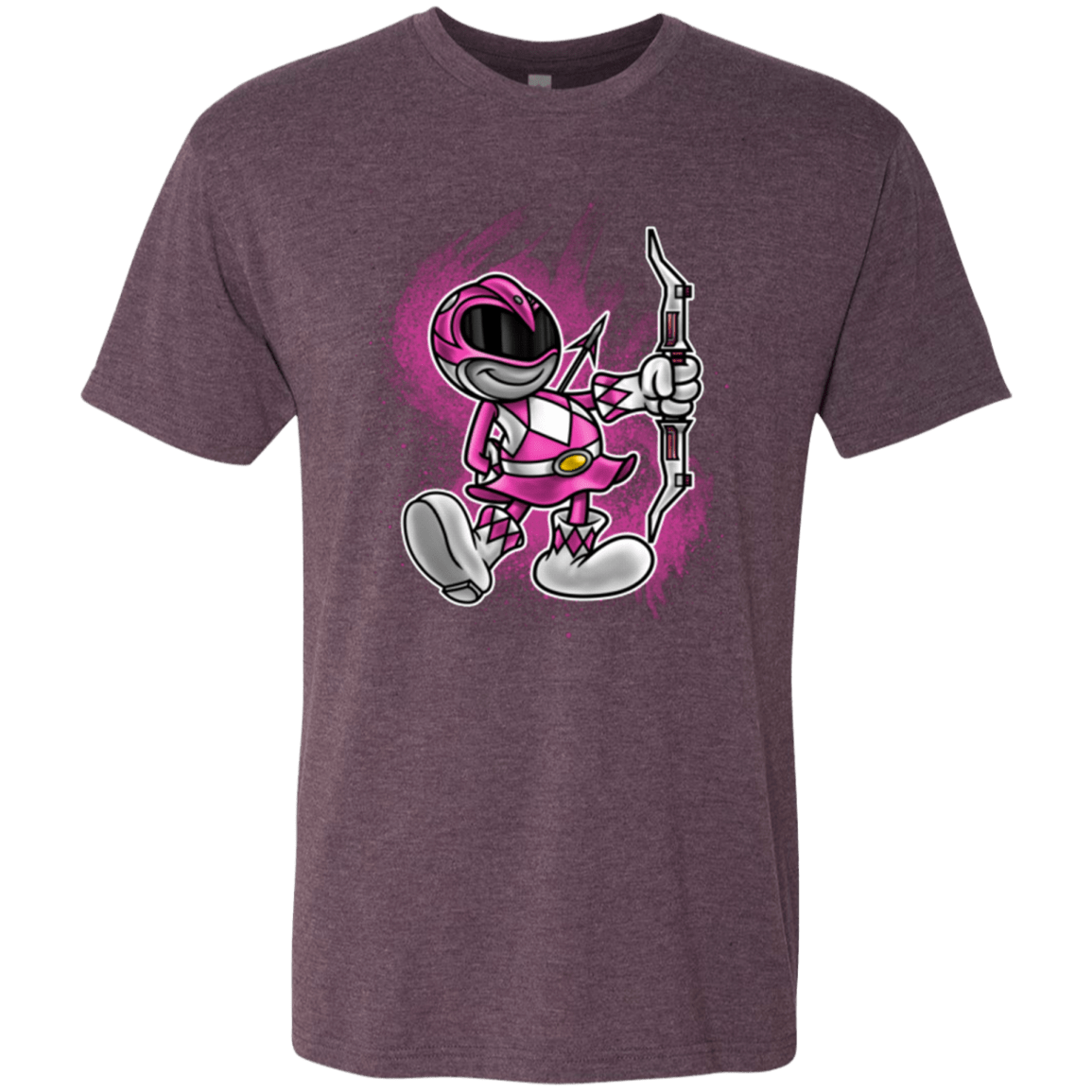 T-Shirts Vintage Purple / Small Pink Ranger Artwork Men's Triblend T-Shirt