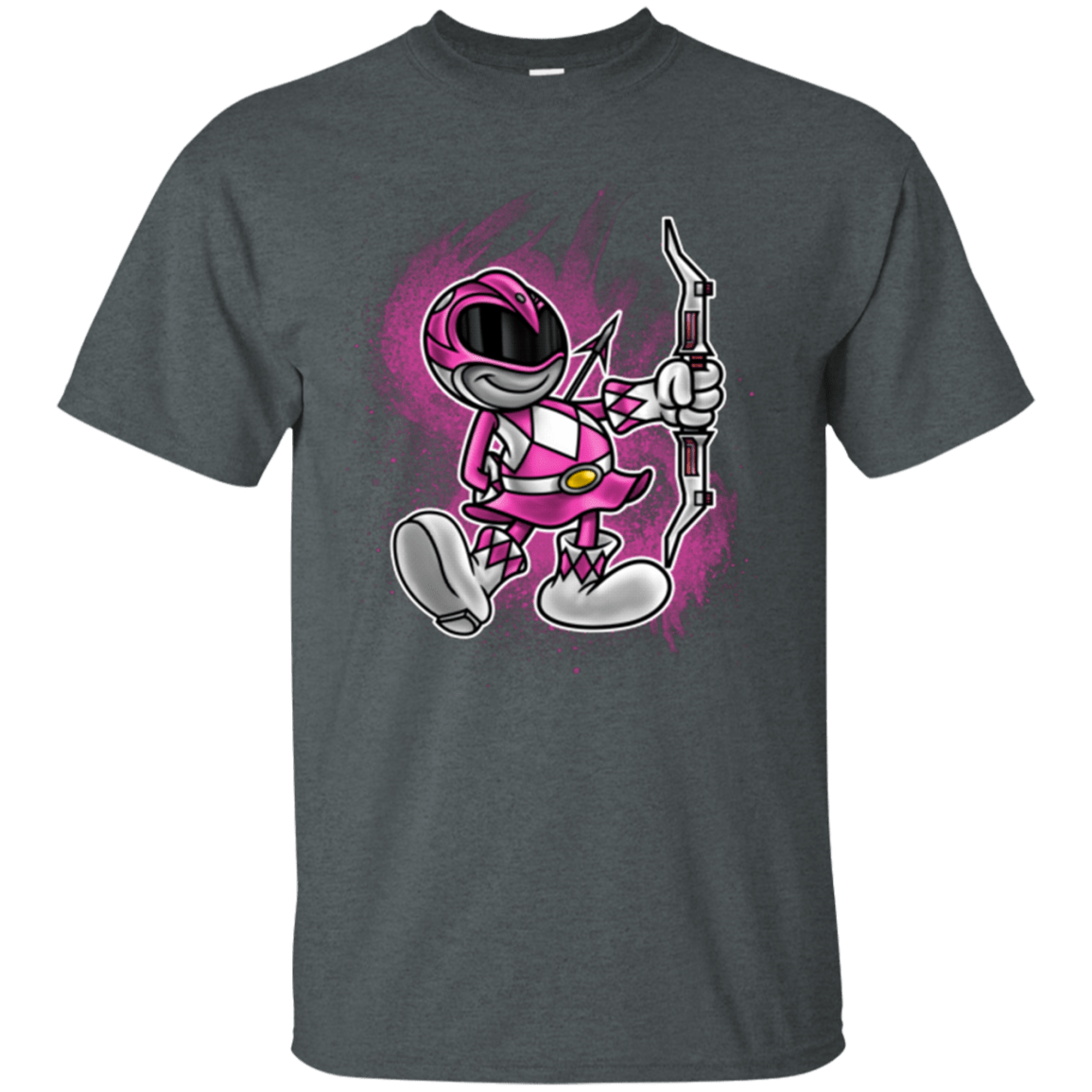 T-Shirts Dark Heather / Small Pink Ranger Artwork T-Shirt