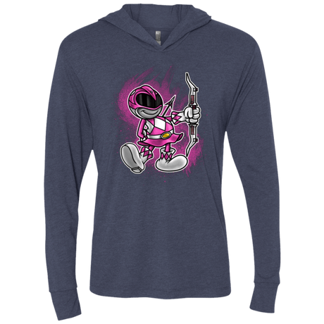 T-Shirts Vintage Navy / X-Small Pink Ranger Artwork Triblend Long Sleeve Hoodie Tee