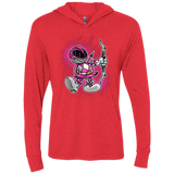 T-Shirts Vintage Red / X-Small Pink Ranger Artwork Triblend Long Sleeve Hoodie Tee