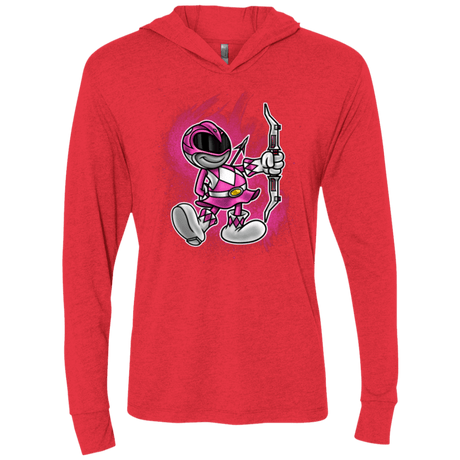 T-Shirts Vintage Red / X-Small Pink Ranger Artwork Triblend Long Sleeve Hoodie Tee