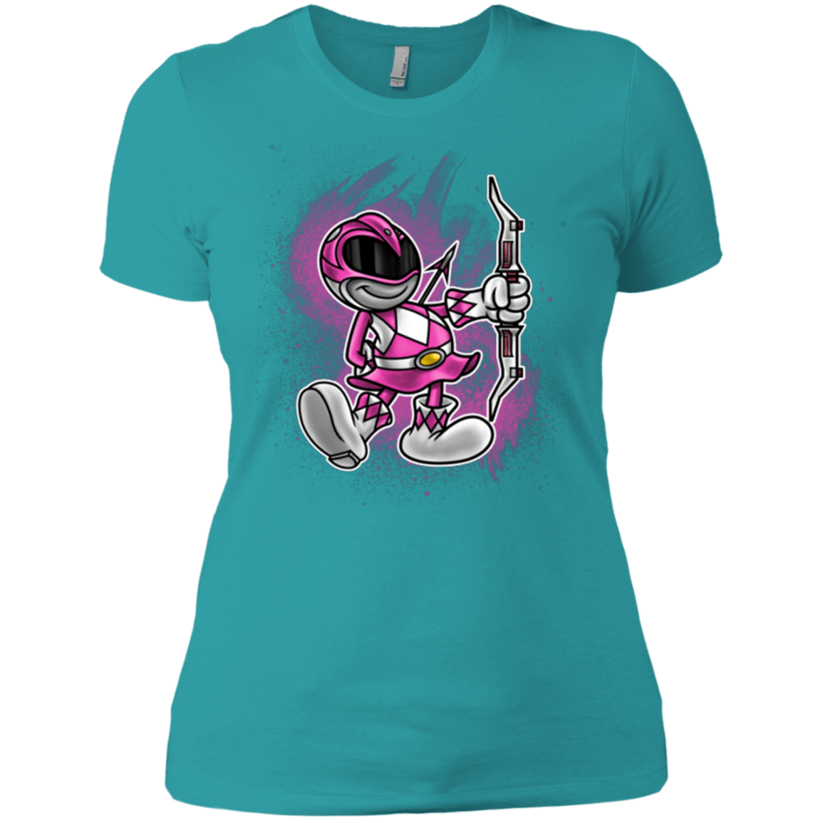 T-Shirts Tahiti Blue / X-Small Pink Ranger Artwork Women's Premium T-Shirt